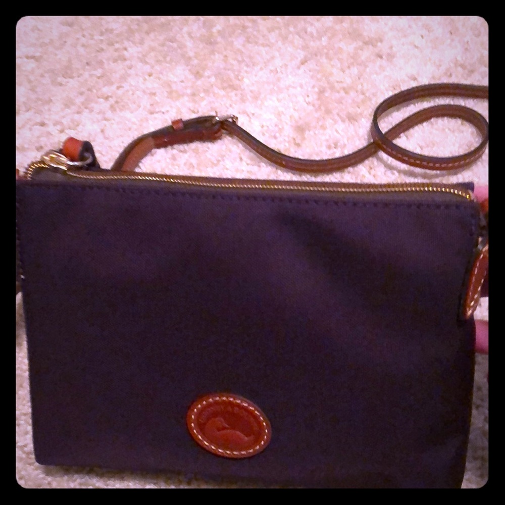 D&B Nylon Crossbody Pouchette in Bordeaux NWOT